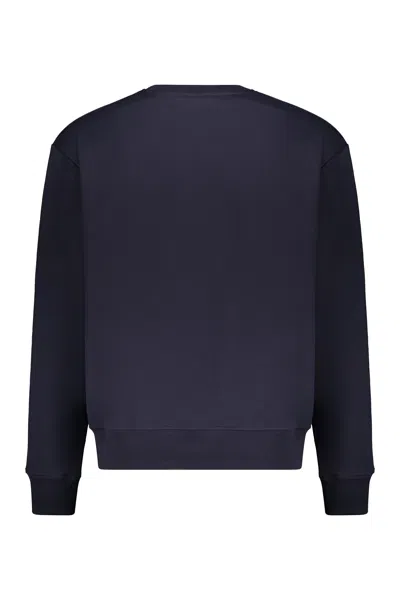 Balmain Cotton Sweatshirt In Blue