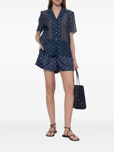 Tory Burch Shirts Blue In Blue