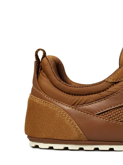Tory Burch Field Sneaker In Suede And Mesh Cognac Color In Brown