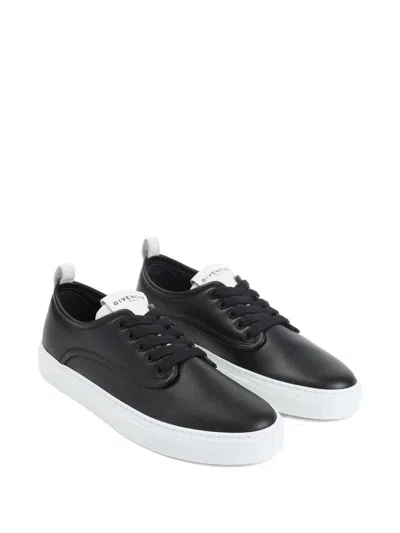 Givenchy New City Leather Low Sneakers Shoes In Black