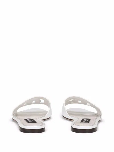 Dolce & Gabbana 5mm Leather-covered Heel Sandals With Calfskin Insole In White