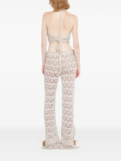 Alanui Lagoon Romance Cotton-blend Crochet Crop Top In White