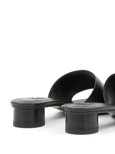 Mm6 Maison Margiela Mm6 By Maison Margiela Numeric Sandal With Engraved Logo Band In Black