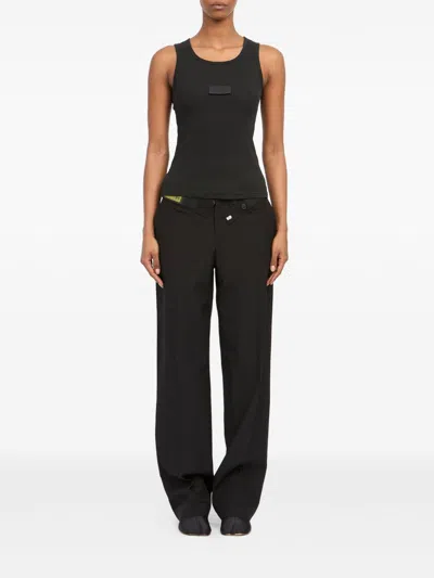 Mm6 Maison Margiela Numeric Logo Patch Stretch Cotton Tank In Blue