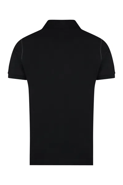 Dolce & Gabbana Piquet Polo Shirt With Logo Plate In Black