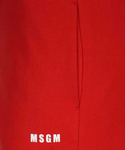 Msgm Logo Print Sweatpants In Red