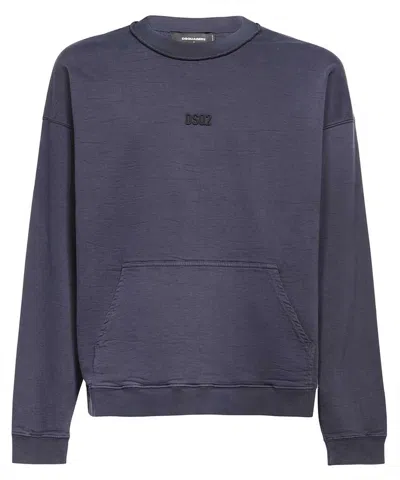 Dsquared2 Logo-rubberised Sweatshirt In Blue