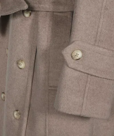Dondup Double-breasted Wool Coat In Brown