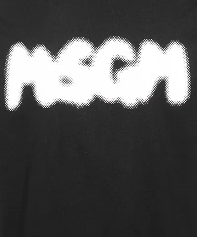 Msgm Printed Cotton T-shirt In Black