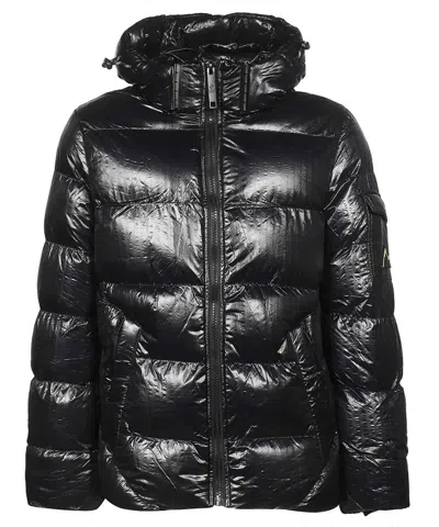 Point Zero Hooded Down Jacket In Black
