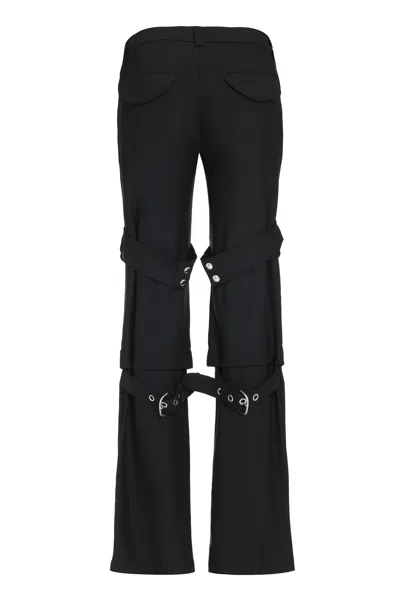 Off-white Black Stretch Polyester Blend Cargo Pant In Black