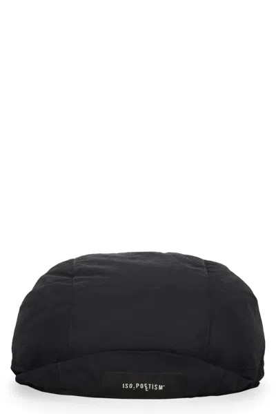 Iso.poetism Drawstring Flat Cap In Black