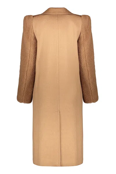 Fendi Camelwool Coat In Brown
