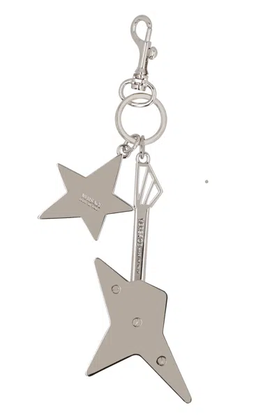Versace Silver-tone Metal Key Ring And Clasp In Silver