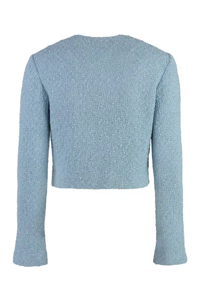 St John Wool Blend Blazer In Blue