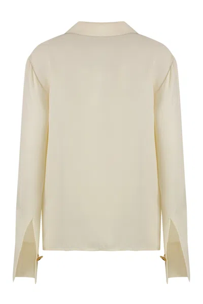 St John Silk Blouse In White