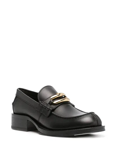 Lanvin Black Leather Medley Loafers In Black