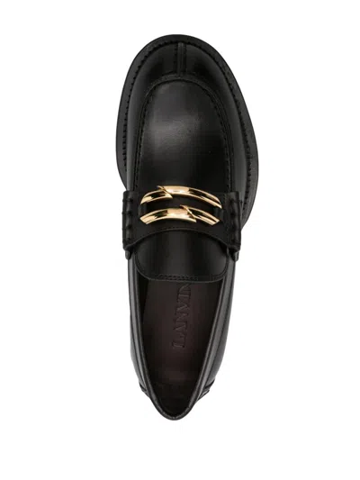 Lanvin Black Leather Medley Loafers In Black