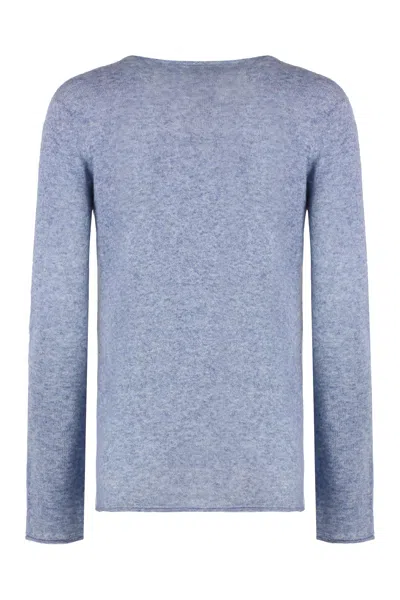 The (alphabet) Silk-cashmere Blend Pullover In Blue