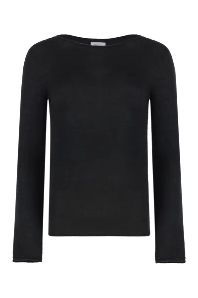 The (alphabet) Silk-cashmere Blend Pullover In Black