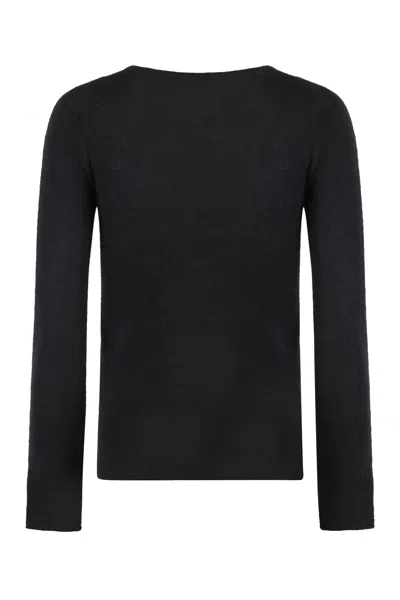 The (alphabet) Silk-cashmere Blend Pullover In Black