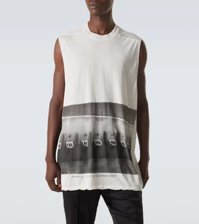 Rick Owens Jumbo Printed Cotton Jersey Tank Top In Neutral