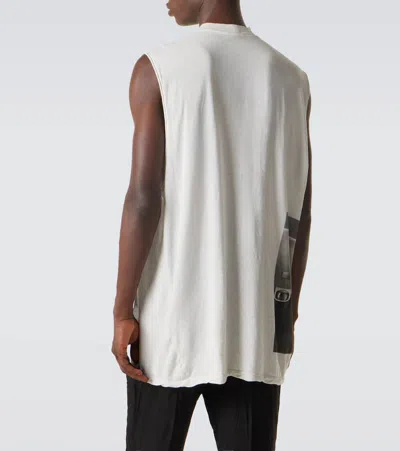 Rick Owens Jumbo Printed Cotton Jersey Tank Top In Neutral