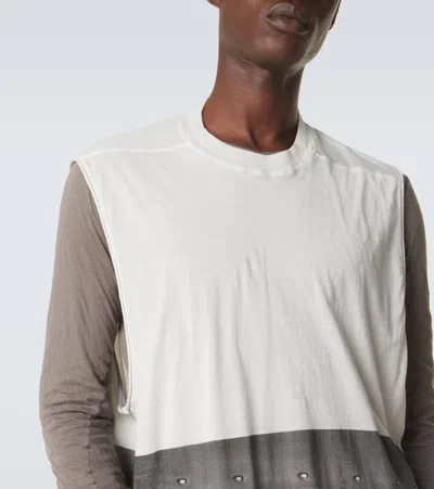 Rick Owens Jumbo Printed Cotton Jersey Tank Top In Neutral