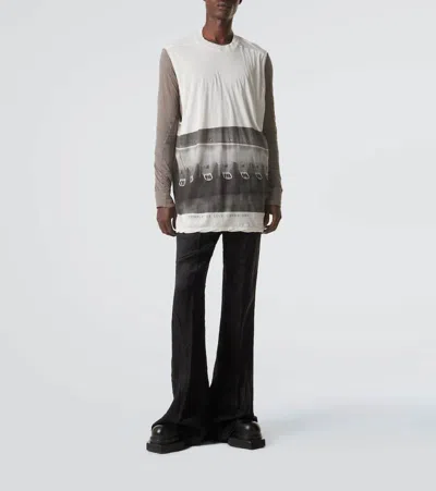 Rick Owens Jumbo Printed Cotton Jersey Tank Top In Neutral