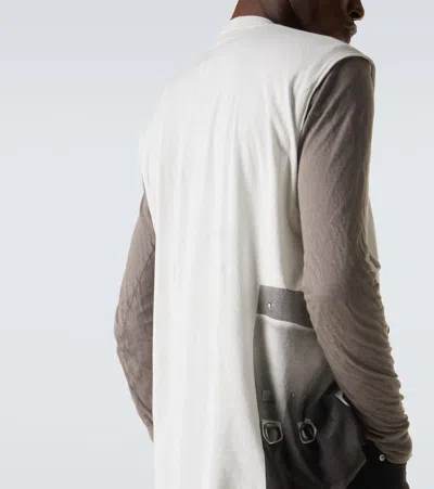 Rick Owens Jumbo Printed Cotton Jersey Tank Top In Neutral