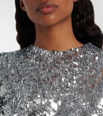 Coperni Zero Waste Draped Sequined Minidress In Metallic