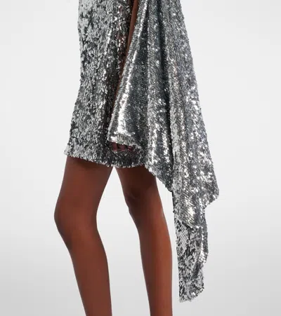 Coperni Zero Waste Draped Sequined Minidress In Metallic