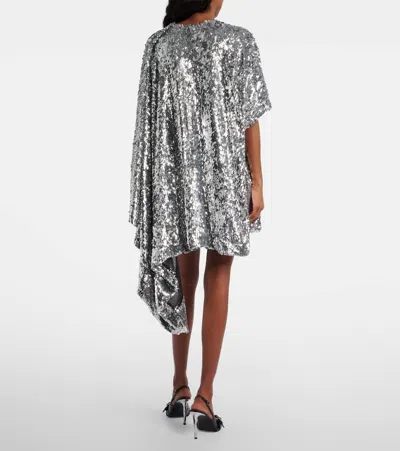 Coperni Zero Waste Draped Sequined Minidress In Metallic