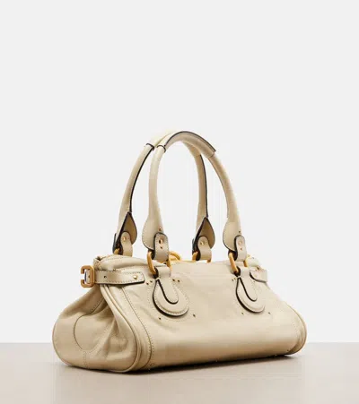 Chloé Paddington Embellished Textured-leather Tote In Pink
