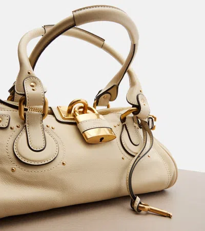Chloé Paddington Embellished Textured-leather Tote In Pink