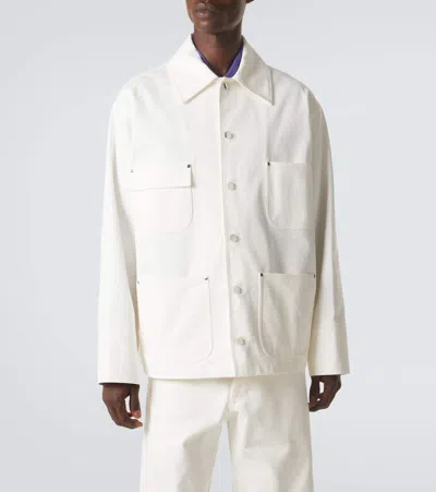 Plan C Denim Field Jacket In White