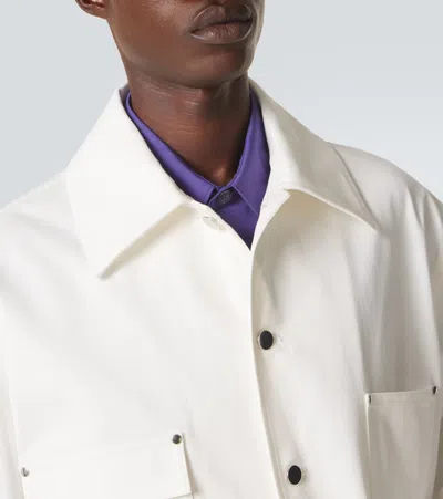 Plan C Denim Field Jacket In White