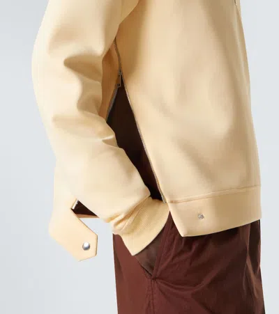Plan C Cotton-blend Half-zip Sweatshirt In Yellow