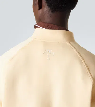 Plan C Cotton-blend Half-zip Sweatshirt In Yellow