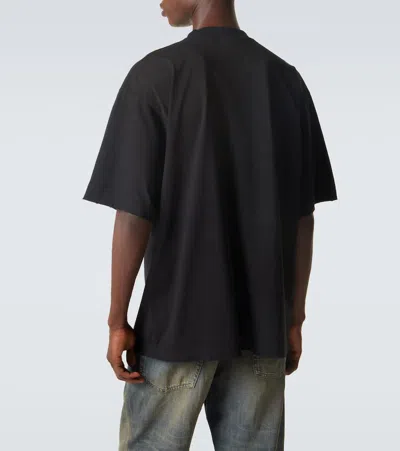 Balenciaga Printed Cotton Jersey T-shirt In Black