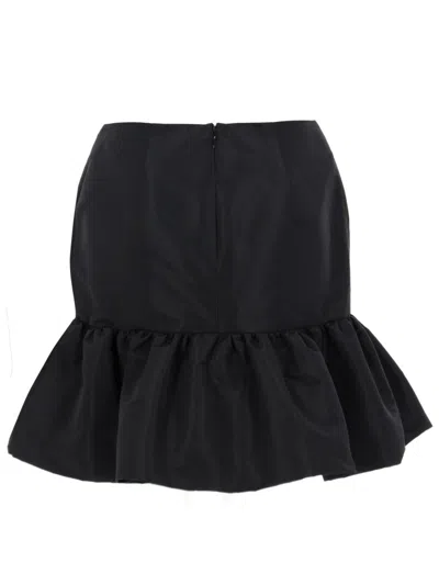 Nina Ricci Midi Skirt Featuring Ruffled Hem Detail In Black