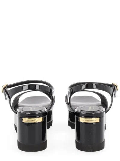 Stella Mccartney Platform Sandals Nylon Ankle Strap Silk Upper In Black
