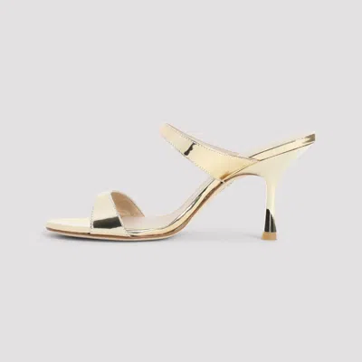 Stuart Weitzman Nudist Metallic Dual-band Slide Sandals In Metallic