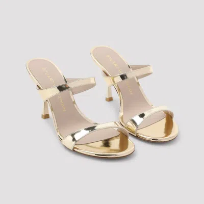 Stuart Weitzman Nudist Metallic Dual-band Slide Sandals In Metallic