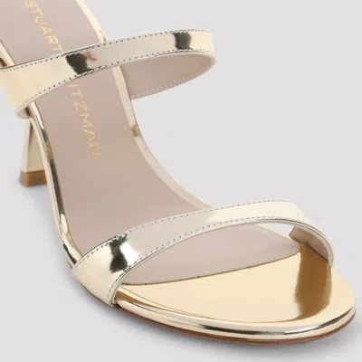 Stuart Weitzman Nudist Metallic Dual-band Slide Sandals In Metallic