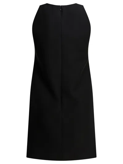 Valentino Garavani Rhinestone Snake Embroidery Crepe Couture Short Dress In Black
