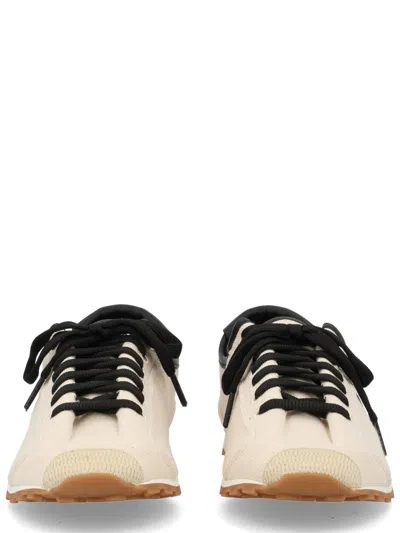 Jacquemus Les Tennis Leather-trimmed Canvas Sneakers In Neutral