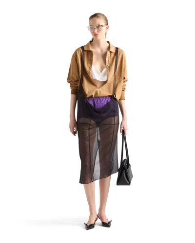 Prada Crepe De Chine Top In White