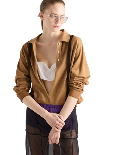 Prada Crepe De Chine Top In White