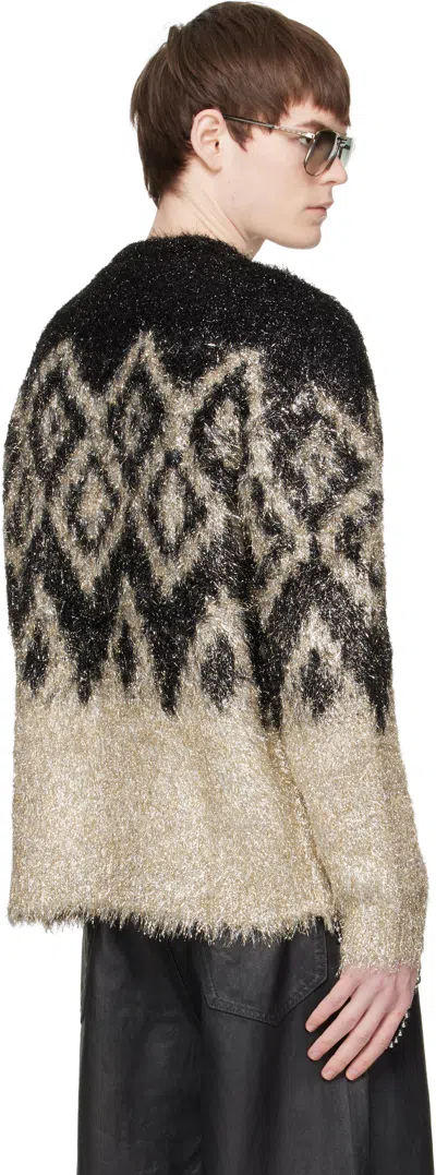 Acne Studios Black Metallic Knit Sweater In Multi